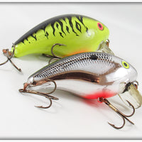 Mann's Chartreuse Crawdad & Chrome Black Scale 1 Minus Lure Pair