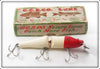 Vintage Creek Chub Red Head White Jointed Pikie Lure In Unmarked Box