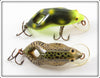 Vintage Rebel Spotted & Gold Shallow Floater Frog Lure Pair