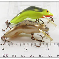 Rebel Spotted & Gold Shallow Floater Frog Pair