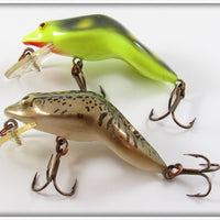 Rebel Spotted & Gold Shallow Floater Frog Pair