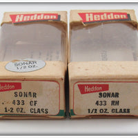 Heddon Gold Finish & Red Head Sonar Pair In Boxes