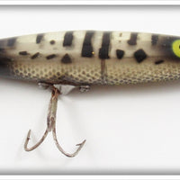 Vintage Heddon Silver & Black Dying Flutter Lure