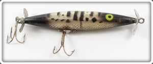 Vintage Heddon Silver & Black Dying Flutter Lure