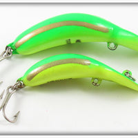 Heddon Yellow Green Fluorescent Tadpolly Spook & Clatter Tad Lure Pair