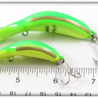 Heddon Yellow Green Fluorescent Tadpolly Spook & Clatter Tad Pair