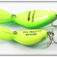 Heddon Yellow Green Fluorescent Tadpolly Spook & Clatter Tad Pair