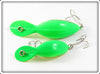 Heddon Yellow Green Fluorescent Tadpolly Spook & Clatter Tad Pair