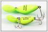 Heddon Yellow Green Fluorescent Tadpolly Spook & Clatter Tad Pair