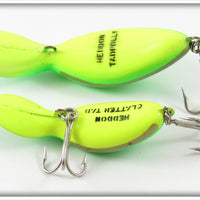 Heddon Yellow Green Fluorescent Tadpolly Spook & Clatter Tad Pair