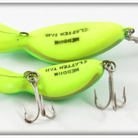 Heddon Yellow Green Fluorescent Clatter Tad Pair