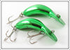 Heddon Nickel Plate Green Tadpolly Spook & Clatter Tad Lure Pair