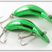 Heddon Nickel Plate Green Tadpolly Spook & Clatter Tad Lure Pair