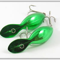 Heddon Nickel Plate Green Tadpolly Spook & Clatter Tad Pair