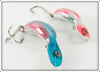 Heddon Nickel Fluorescent Red Shore & Rainbow Shiner Clatter Tad Pair