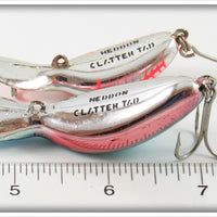 Heddon Nickel Fluorescent Red Shore & Rainbow Shiner Clatter Tad Pair