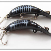 Vintage Heddon Black Shore Tiny Tad Lure Pair