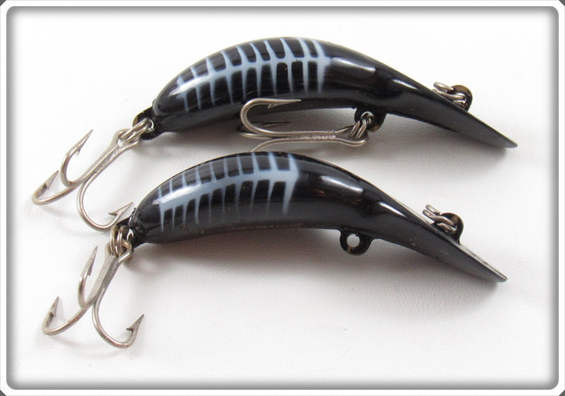 Vintage Heddon Black Shore Tiny Tad Lure Pair