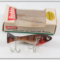 Vintage Heddon Bronze, White & Brown Prowler Lure In Box