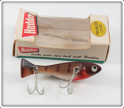 Vintage Heddon Bronze, White & Brown Prowler Lure In Box