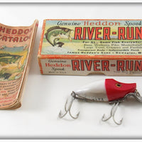 Vintage Heddon Red Head Early Midget River Runt Lure In Box