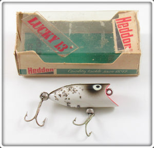 Vintage Heddon Silver Flitter Tiny Lucky 13 Lure In Box