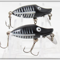 Vintage Heddon Black Shore Tiny Runt Lure Pair