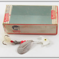 Heddon Silver With White Head & Tail Whispurr Lure In Box