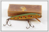 Vintage South Bend Green & Gold With Spots Finn Oreno Lure In Box