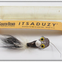 Vintage South Bend Black White Arrowhead Its A Duzy Lure In Tube