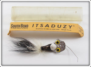 Vintage South Bend Black White Arrowhead Its A Duzy Lure In Tube