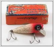 Vintage Shakespeare Red Head Silver Flitter Pup Lure In Box