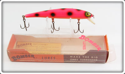 Vintage Bomber Bait Co Orange Black Spots Long A Lure In Box 