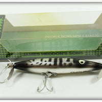 Vintage Heddon Black & Silver Dying Flutter Lure In Box