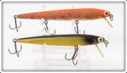 Vintage Heddon Orange & Yellow Black Wood Cobra Lure Pair