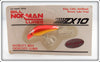 Vintage Norman Gold Chrome Red Back ZX 10 Lure On Card