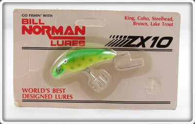 Vintage Norman Yellow Green Spots ZX 10 Lure On Card 