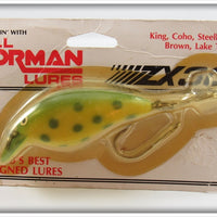 Vintage Norman Yellow Green Spots ZX 30 Lure On Card 