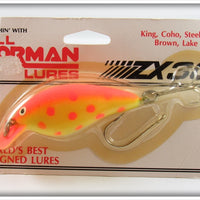 Vintage Norman Yellow Orange Spots ZX 30 Lure On Card