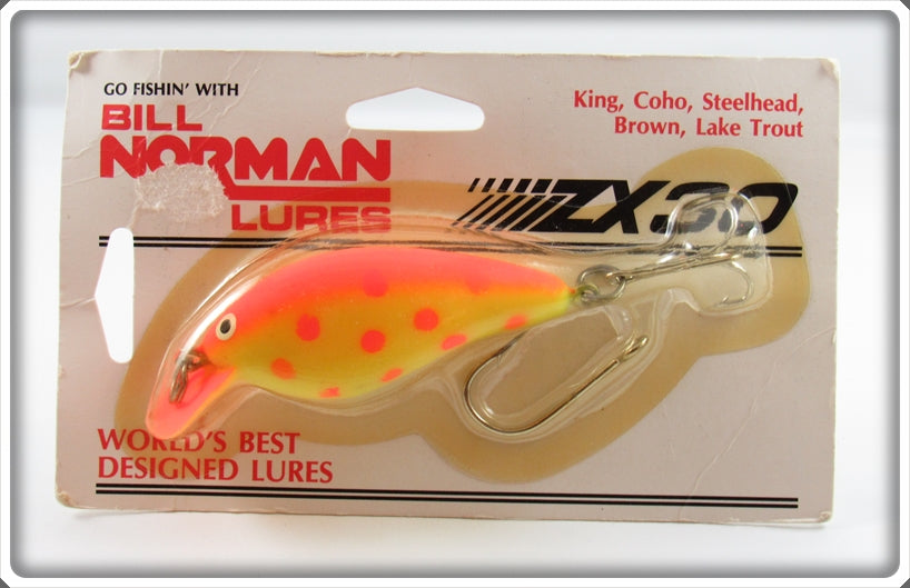 Vintage Norman Yellow Orange Spots ZX 30 Lure On Card