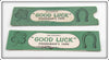 Vintage Travelers Ins Co Good Luck Fisherman's Tape In Sleeve