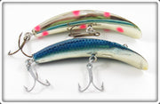 Helin Chrome Blue Scale & Chrome Pink Spots M2 Flatfish Lure Pair