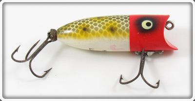 Vintage Heddon Red Head Frog Scale Baby Lucky 13 Lure