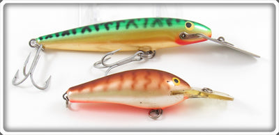 Vintage Rapala Green Mackerel Magnum & Crawdad Fat Rap Pair