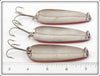 Red & White Spoon Lot Of Three