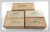 Vintage Helin Flatfish Empty Lure Box Lot Of Five