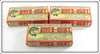 Vintage Heddon Midgit Digit Empty Lure Box Lot Of Three