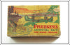 Vintage Pflueger Red Head White Globe Empty Blue Border Lure Box 3796