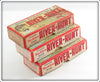Heddon River Runt Empty Box Lot Of Three