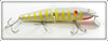 Vintage Herter's Silver Yellow Stripe Jointed Husky Pikie Lure